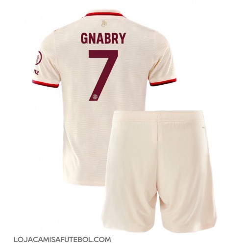 Camisa de Futebol Bayern Munich Serge Gnabry #7 Equipamento Alternativo Infantil 2024-25 Manga Curta (+ Calças curtas)